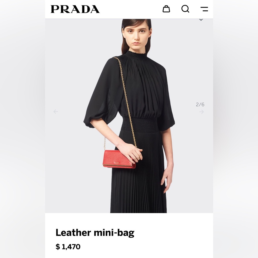 OBO: PRADA Mini Wallet Bag, Fiery Red - Picture 4 of 14